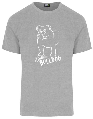 Unisex British Bulldog Roundneck T-Shirt Heather Grey (White)