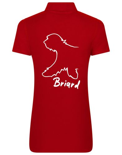 Female Briard Polo Shirt Red (White)