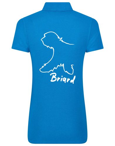 Female Briard Polo Shirt Sapphire Blue (White)