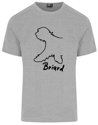 Unisex Briard Roundneck T-Shirt Heather Grey (Black)
