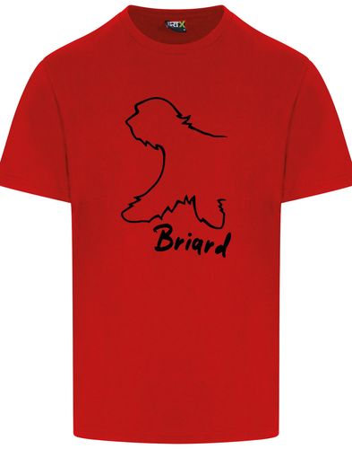Unisex Briard Roundneck T-Shirt Red (Black)
