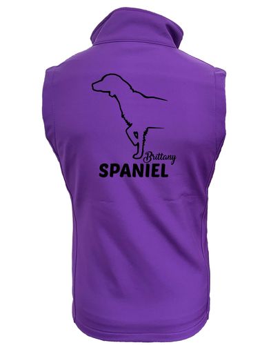 Female Brittany Spaniel Softshell Gilet Purple (Black)