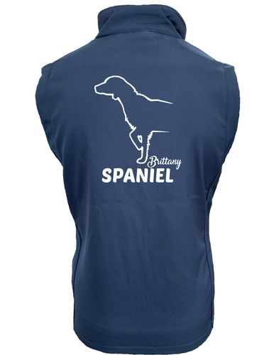 Unisex Brittany Spaniel Softshell Gilet Navy Navy (White)