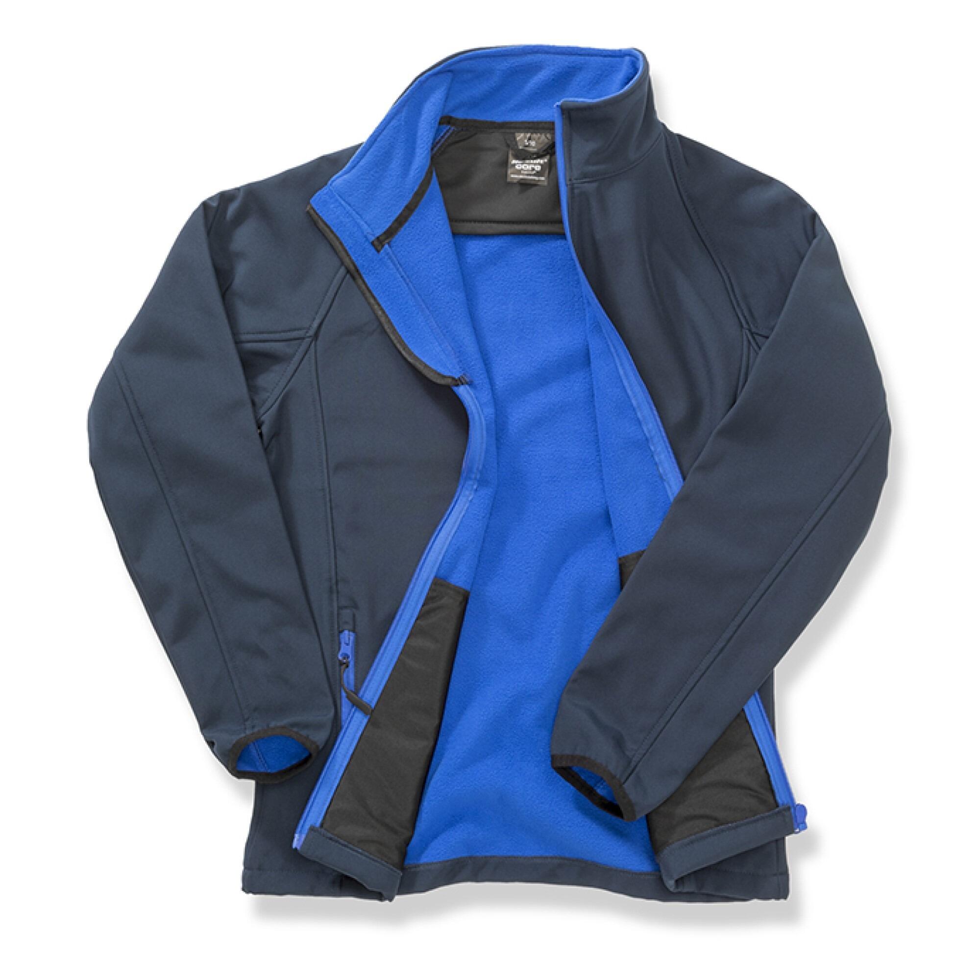 Female Brittany Spaniel Softshell Jacket Navy Royal Open