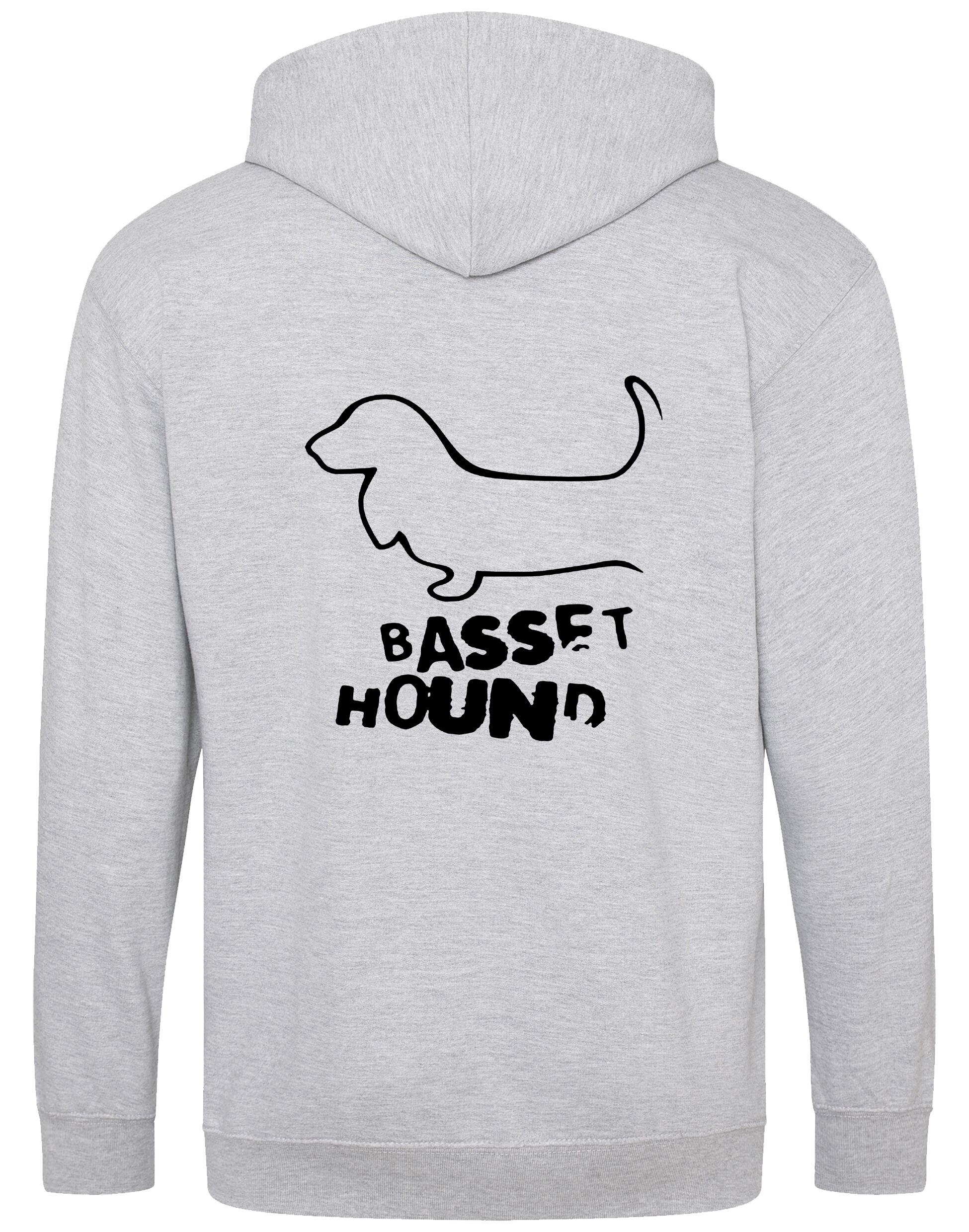 Basset Hound Dog Breed Design Zipped Hoodie – Style and Comfort for Dog Lovers