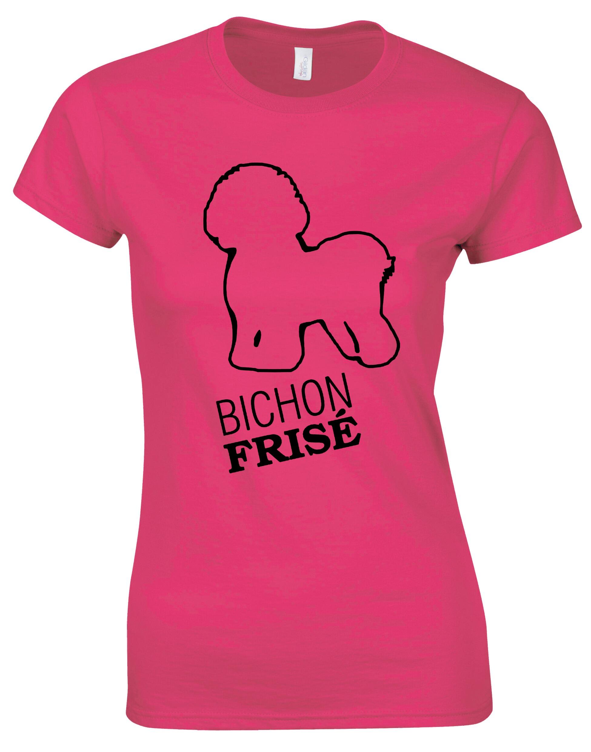 Female Roundneck T-shirt with Bichon Frise Dog Breed Design – Style for Every Dog Lover
