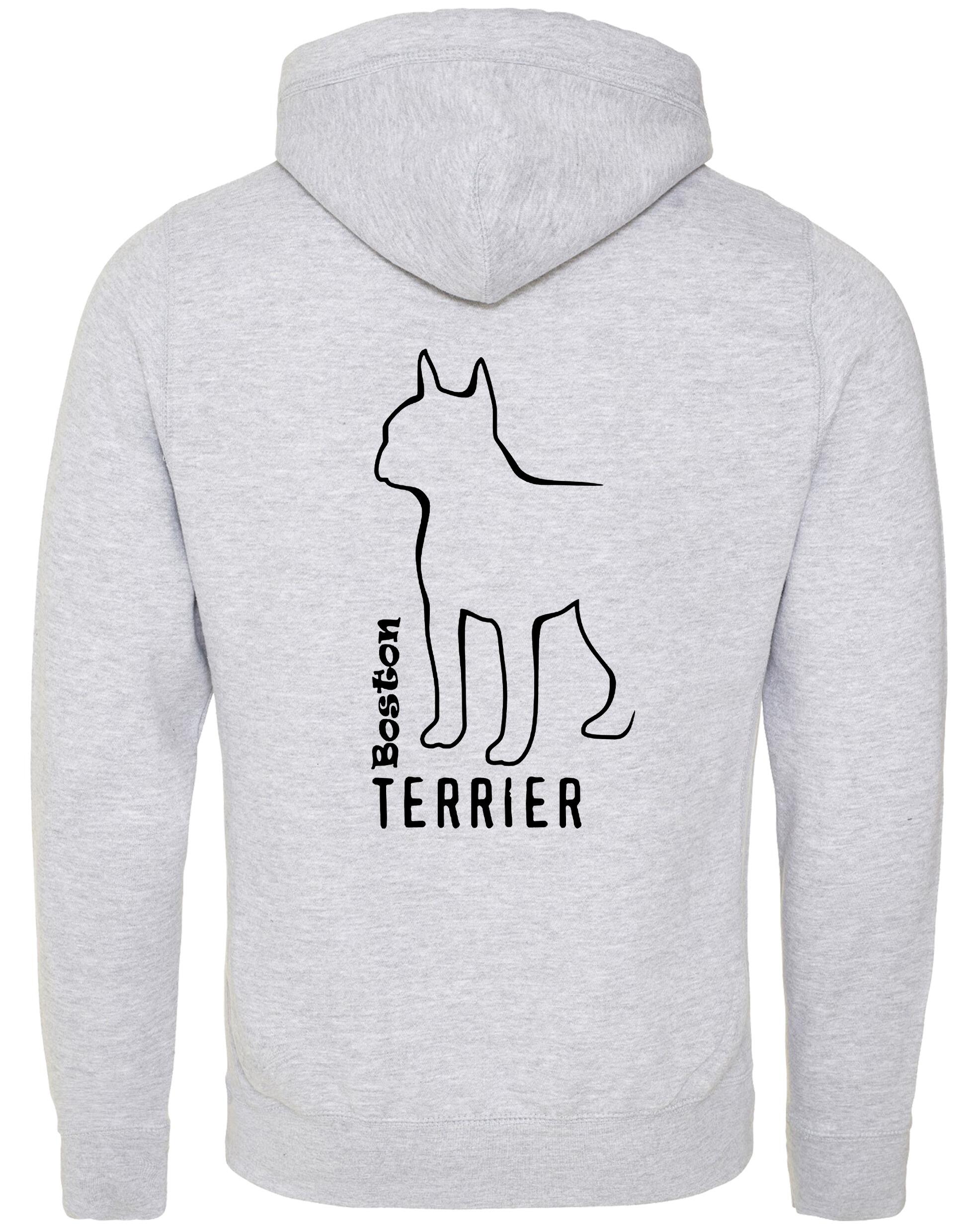 Unisex Crossneck Pullover Hoodie with Boston Terrier Dog Breed Design