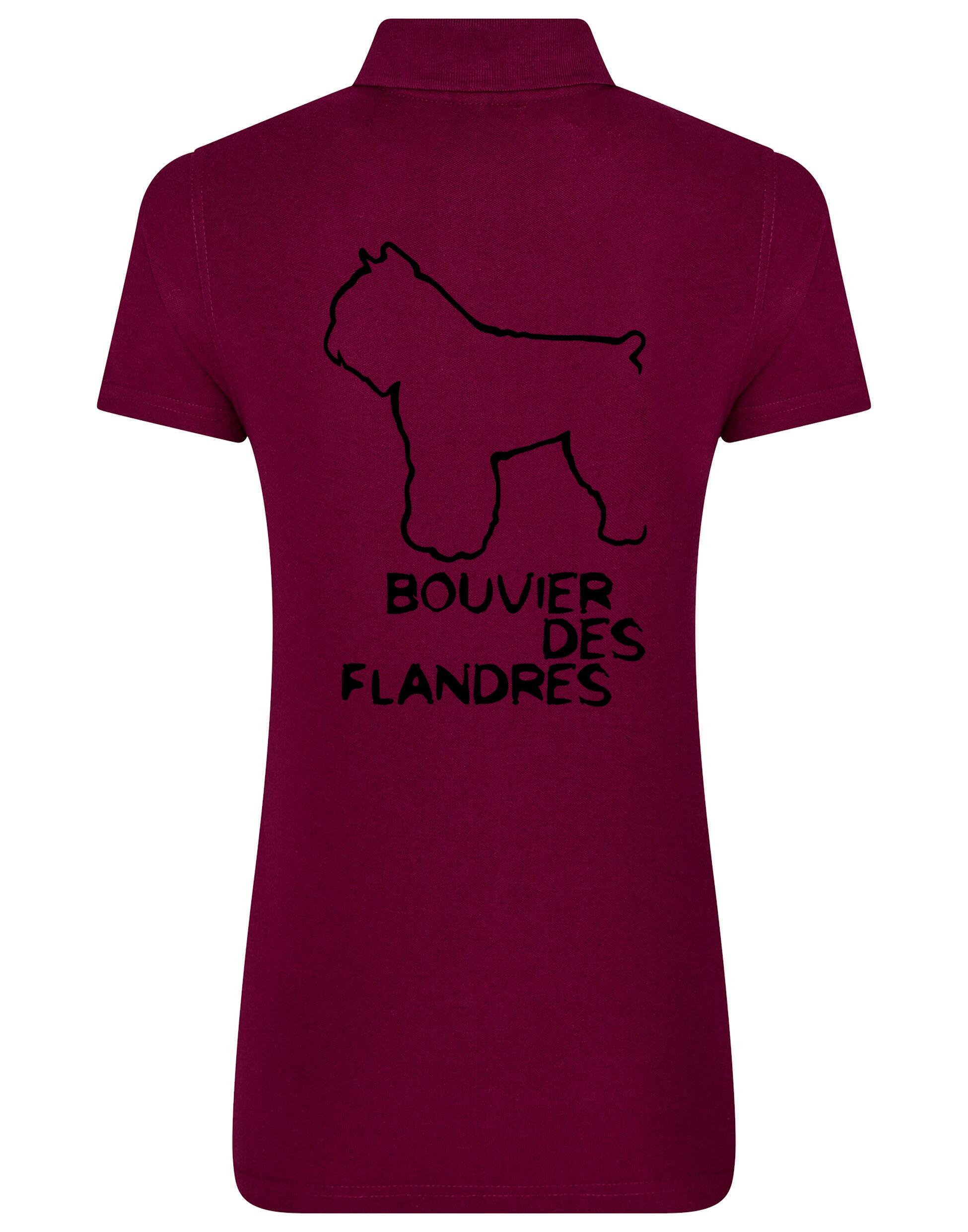 Women’s Cotton Polo with Bouvier des Flandres Dog Breed Design – For Bouvier des Flandres Enthusiasts