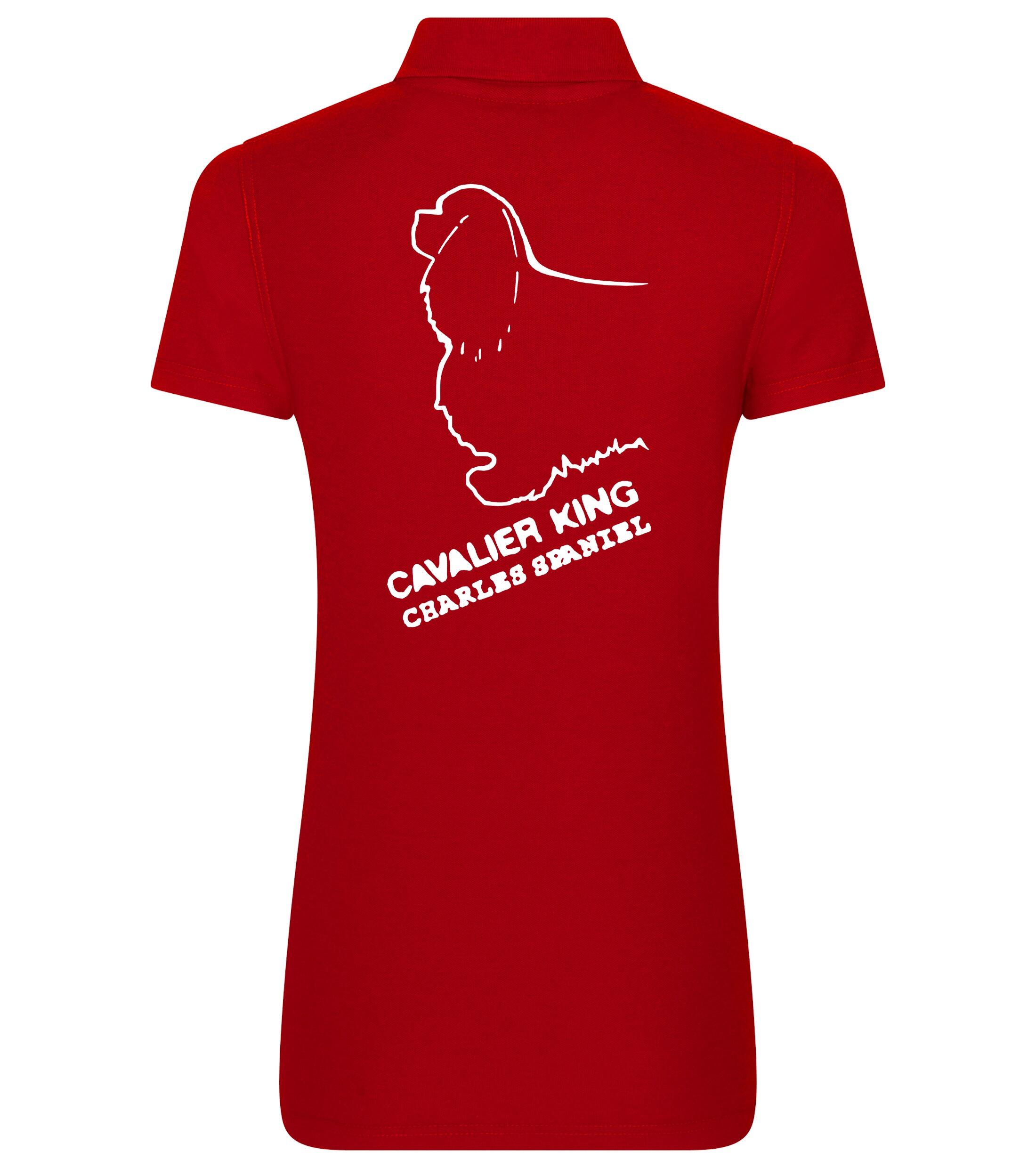 Women’s Cotton Polo with Cavalier King Charles Spaniel Dog Breed Design – A Must for Cavalier Enthusiasts