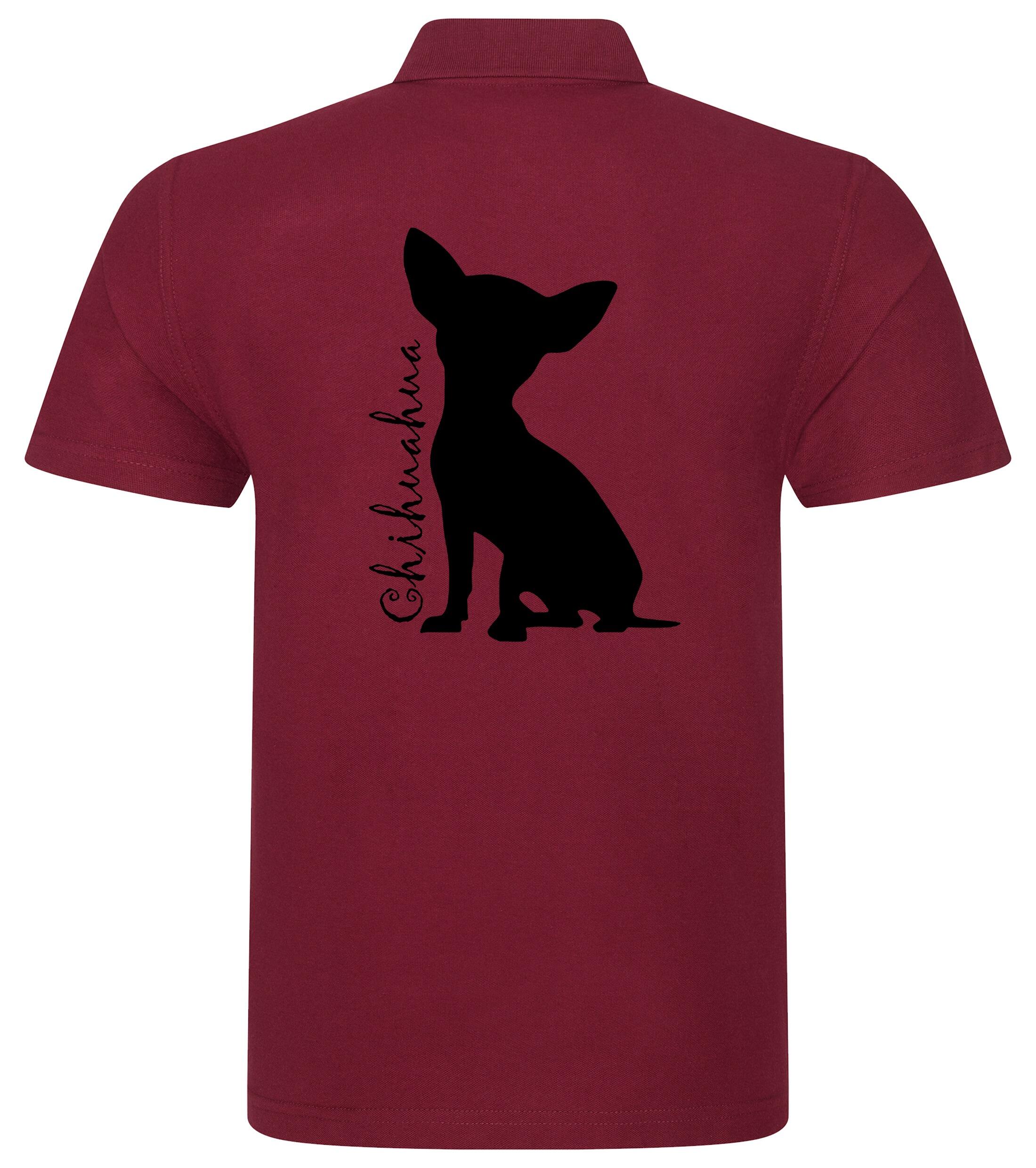 Unisex Cotton Polo with Chihuahua Silhouette Design – Style & Comfort for Chihuahua Lovers