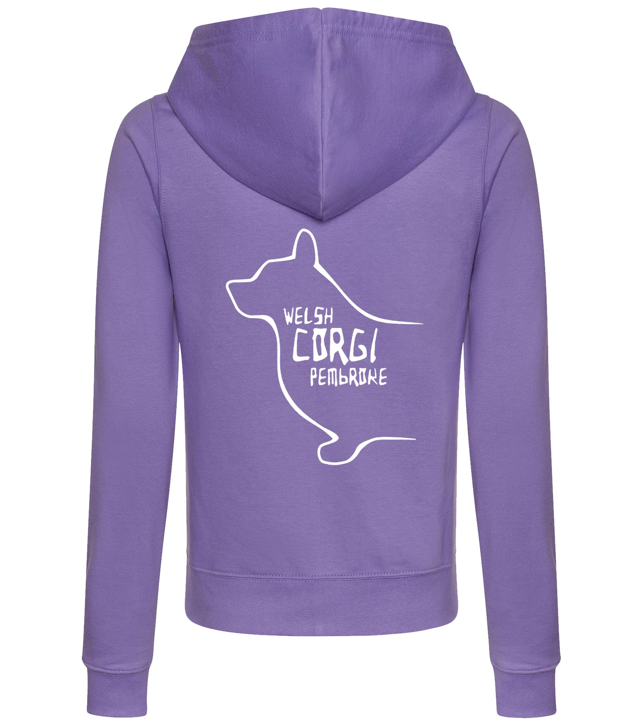 Corgi Pembroke (Welsh) Outline Women’s Zipped Hoodie – Cozy & Perfect for Corgi Pembroke Lovers