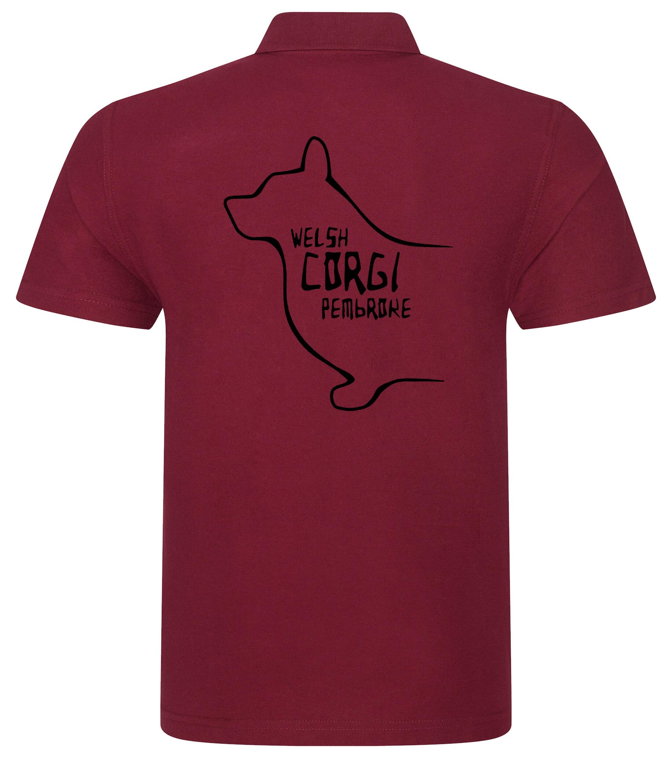 Unisex Cotton Polo with Corgi Pembroke (Welsh) Dog Breed Design – A Stylish Choice for Corgi Lovers