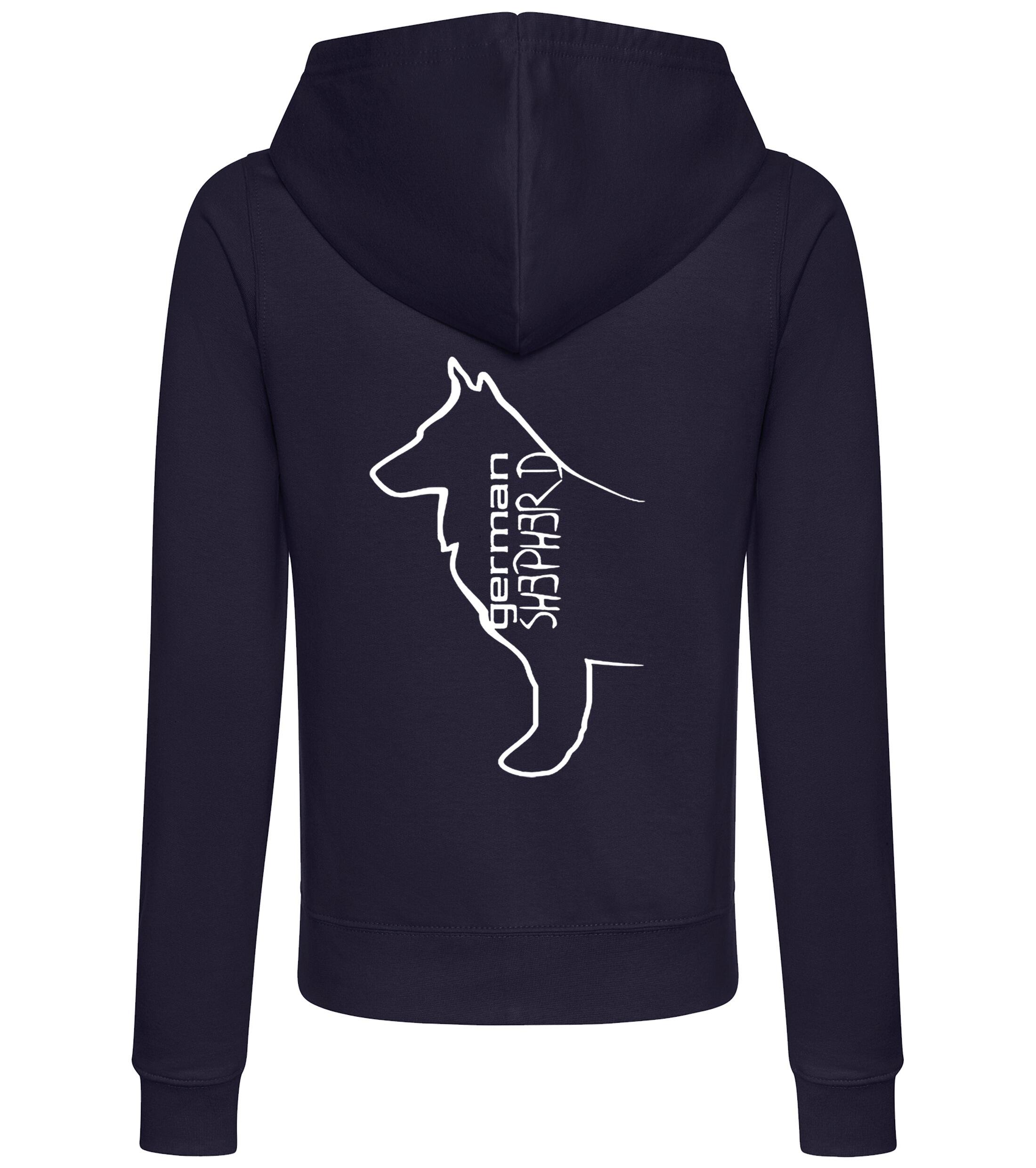 German Shepherd Outline Women’s Zipped Hoodie – Comfort, Style, and German Shepherd Pride