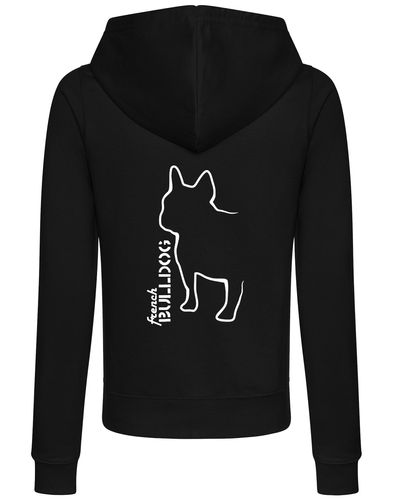 French Bulldog (Outline) Women’s Zipped Hoodie – Comfort, Style, and Bulldog Pride