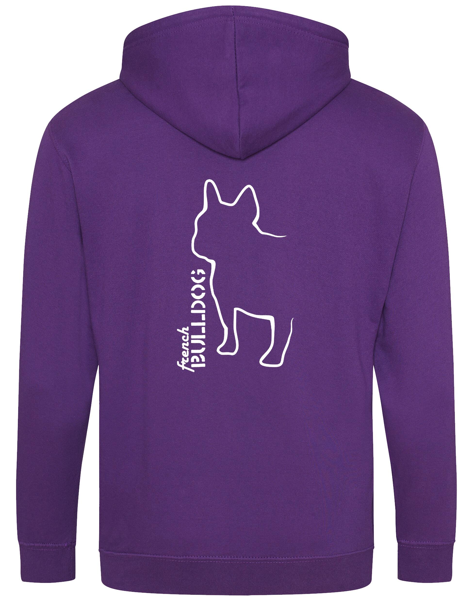 French Bulldog (Outline) Zipped Hoodie – Comfort, Style, and Bulldog Pride