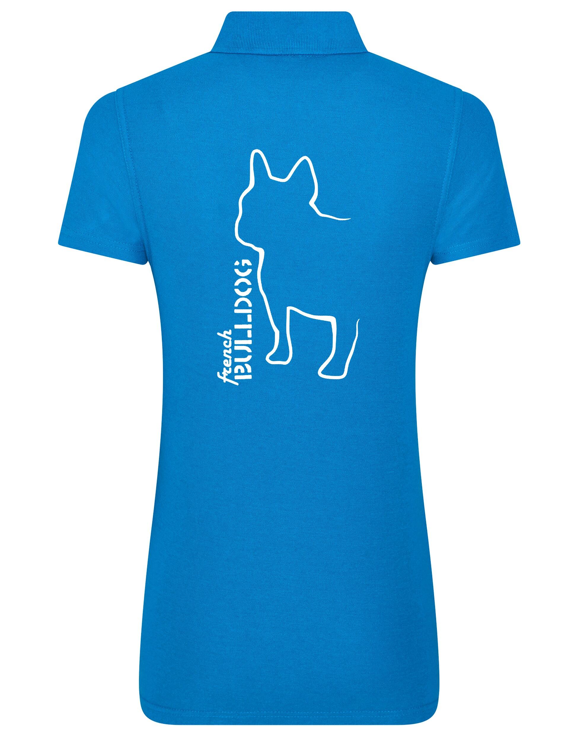 Women’s Cotton Polo with French Bulldog (Outline) Design – Elegance Meets Frenchie Pride