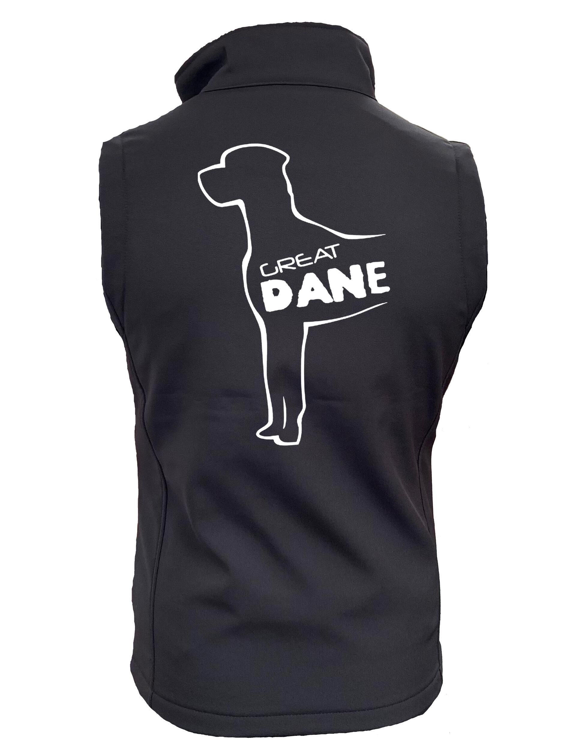 Women’s tailored softshell jacket featuring exclusive Great Dane artwork, crafted from water-resistant fabric with a soft fleece lining for warmth and style.