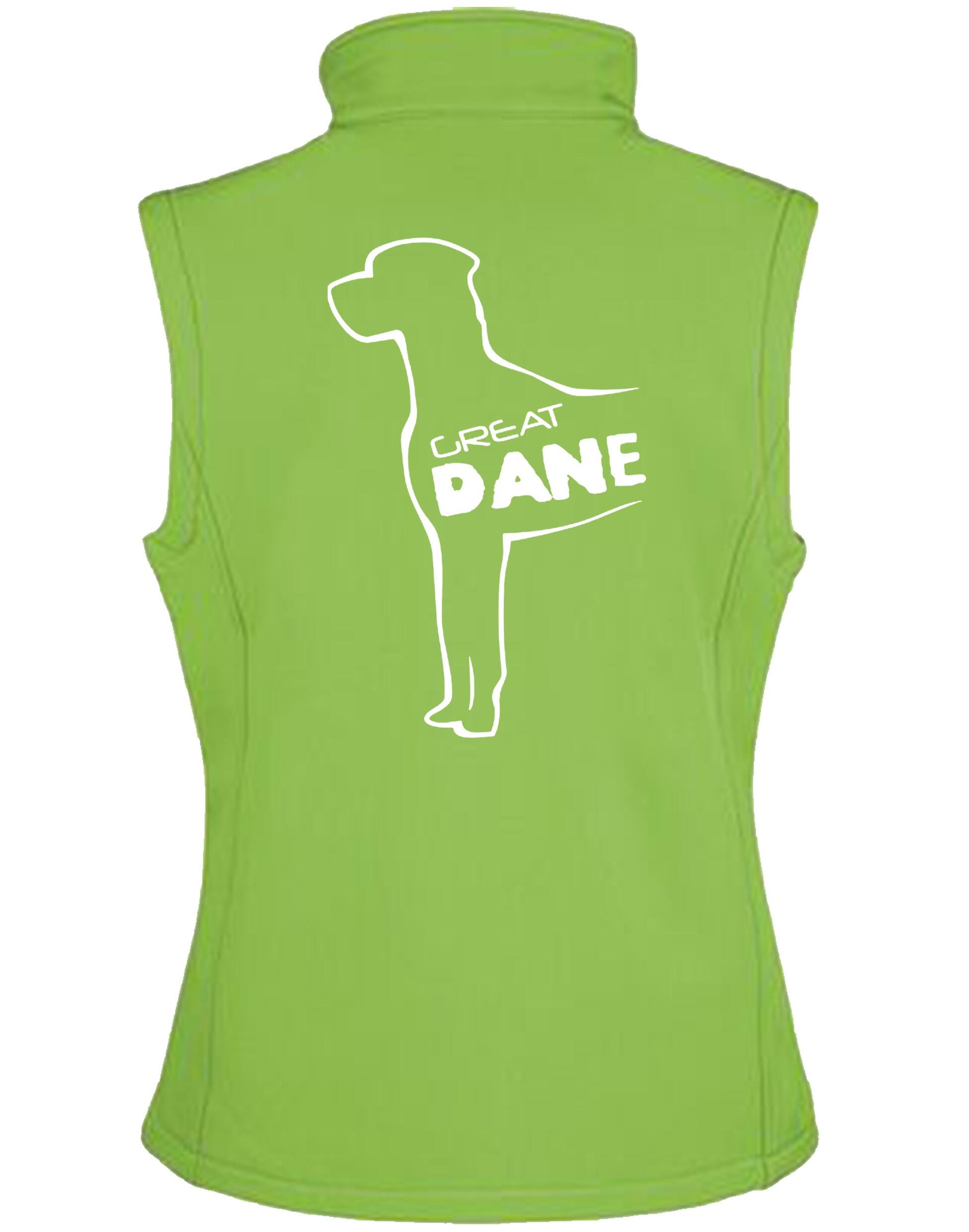 Women’s tailored softshell jacket featuring exclusive Great Dane artwork, crafted from water-resistant fabric with a soft fleece lining for warmth and style.