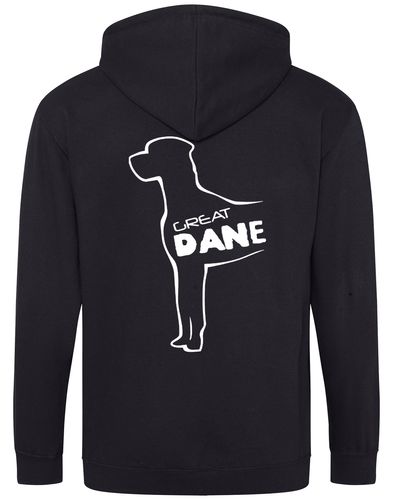Zipped hoodie featuring exclusive Great Dane artwork, crafted from heavy-blend fabric with a brushed fleece interior, full-zip closure, and spacious front pockets.