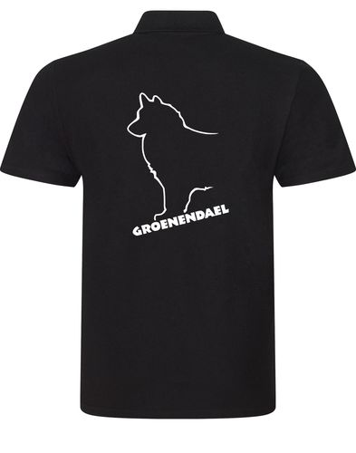 Groenendael Unisex Cotton Polo – Lightweight cotton shirt featuring exclusive breed artwork, perfect for comfort and style.