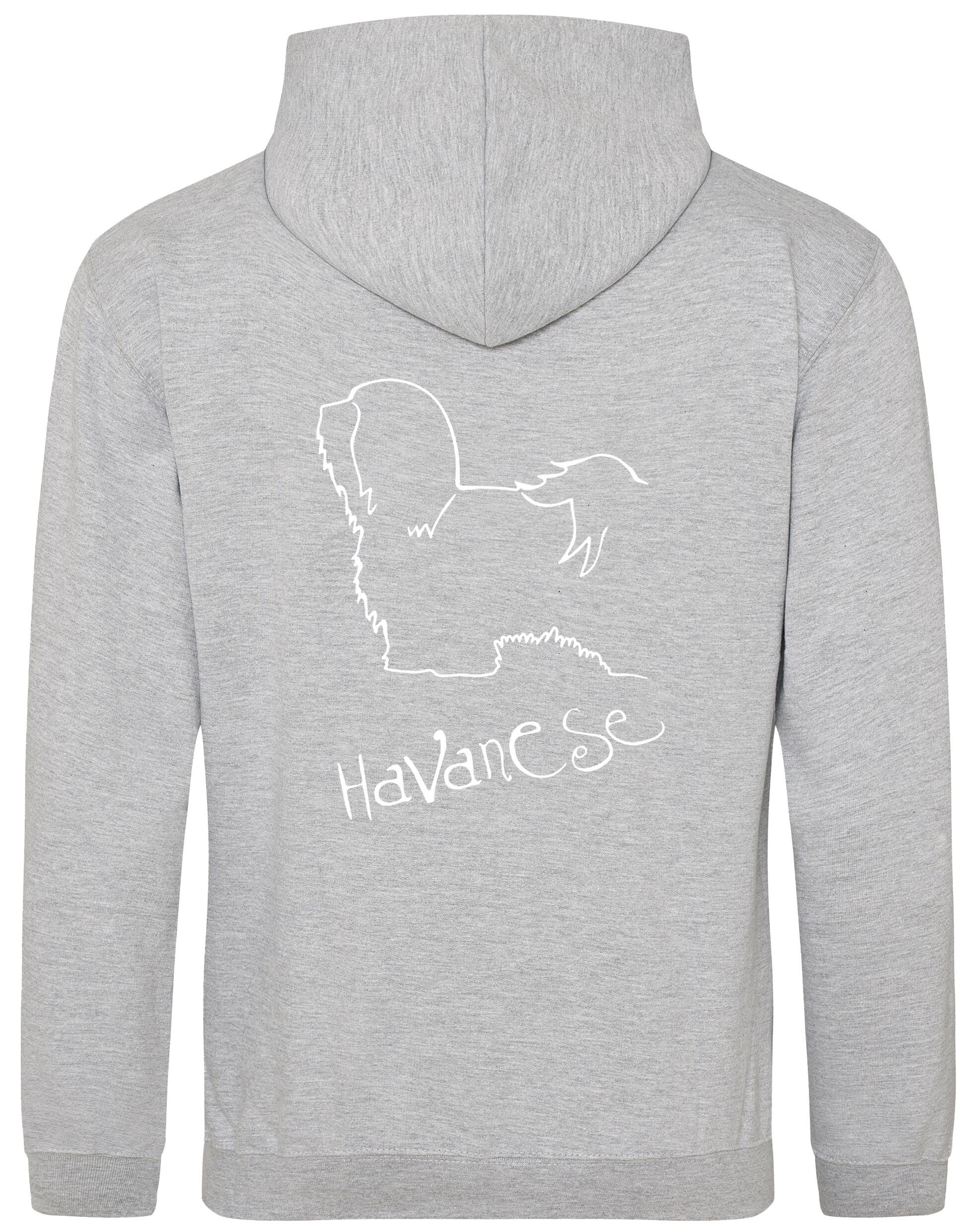 Havanese Pullover Hoodie – Cozy and stylish hoodie featuring exclusive Havanese artwork, paw print details, and customizable options for dog lovers.