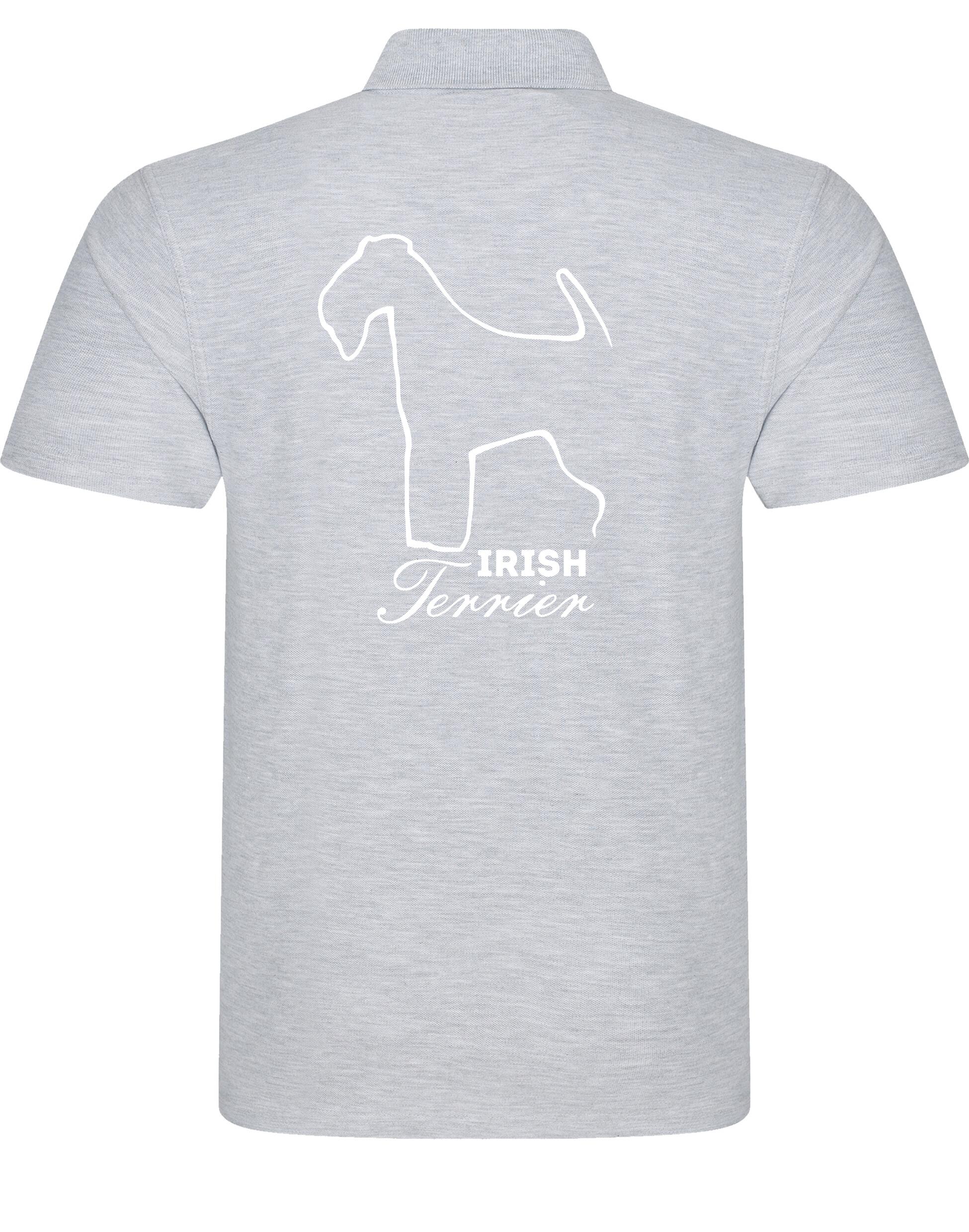 Unisex cotton polo featuring exclusive Irish Terrier design, crafted from soft, breathable cotton for style and comfort.