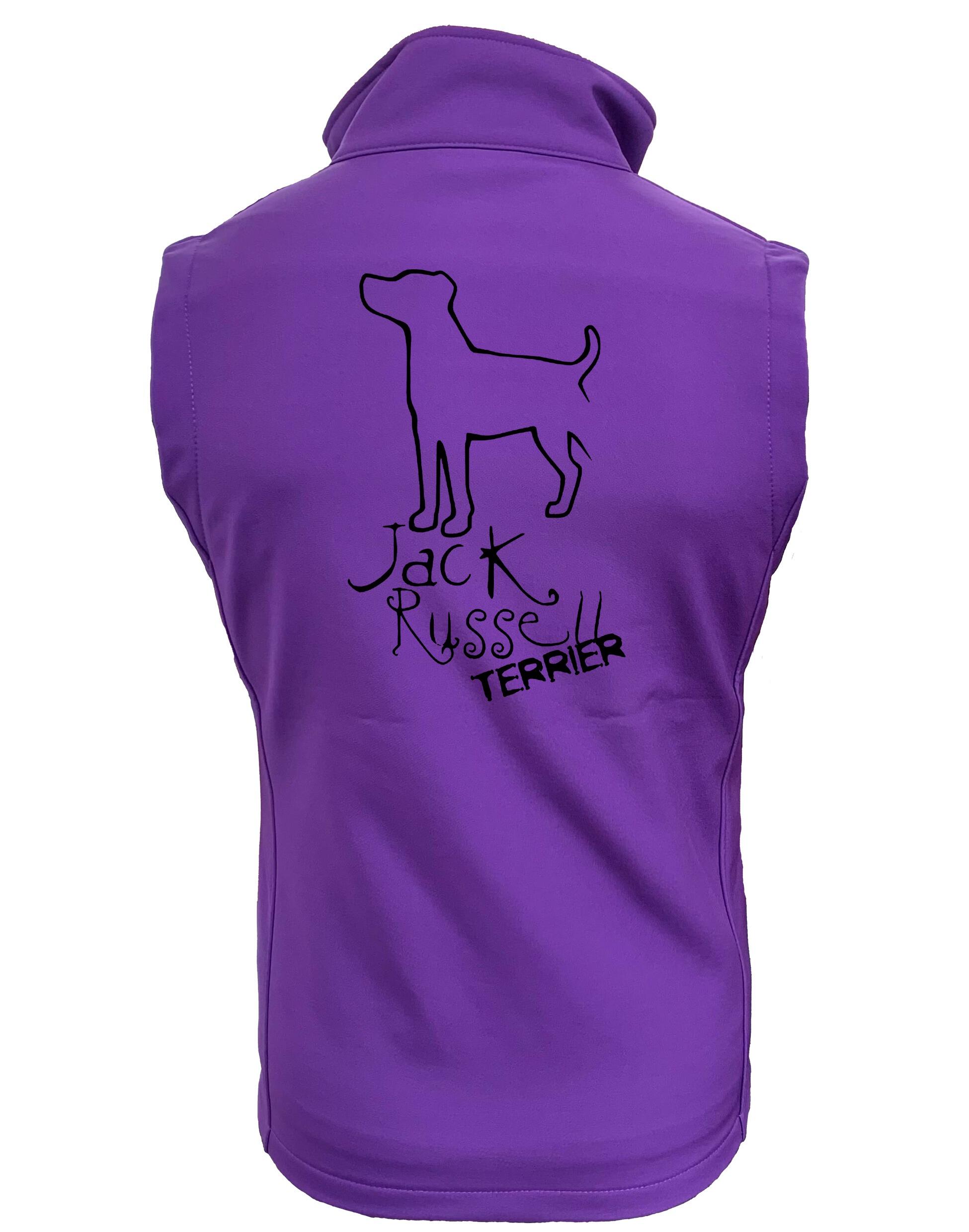 Jack Russell Terrier Unisex Softshell Gilet featuring breed-inspired artwork, water-resistant fabric, and fleece-lined comfort for outdoor adventures.