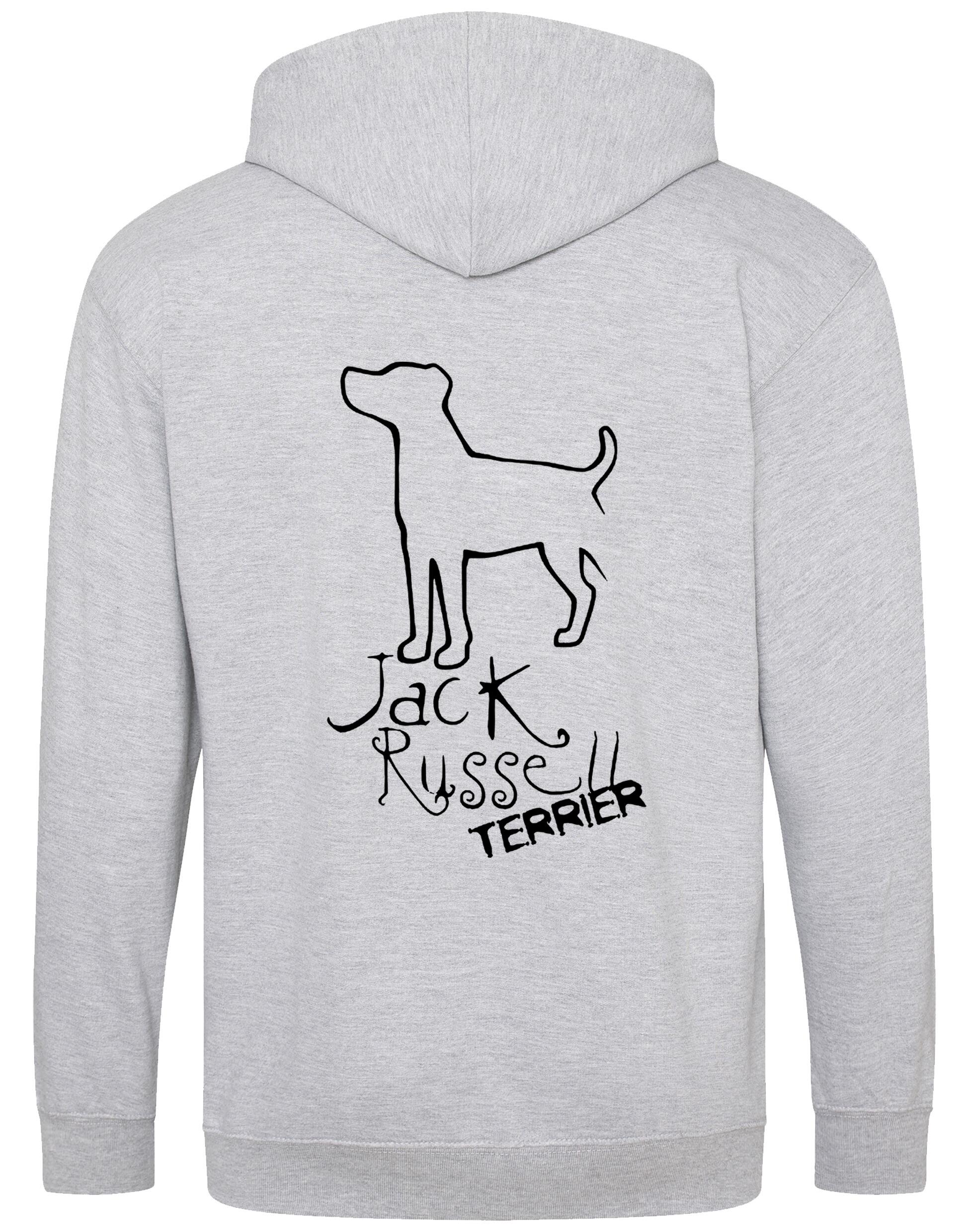 Jack Russell Terrier Zipped Hoodie with exclusive breed artwork, customizable options, and a practical full-zip design for style and comfort.