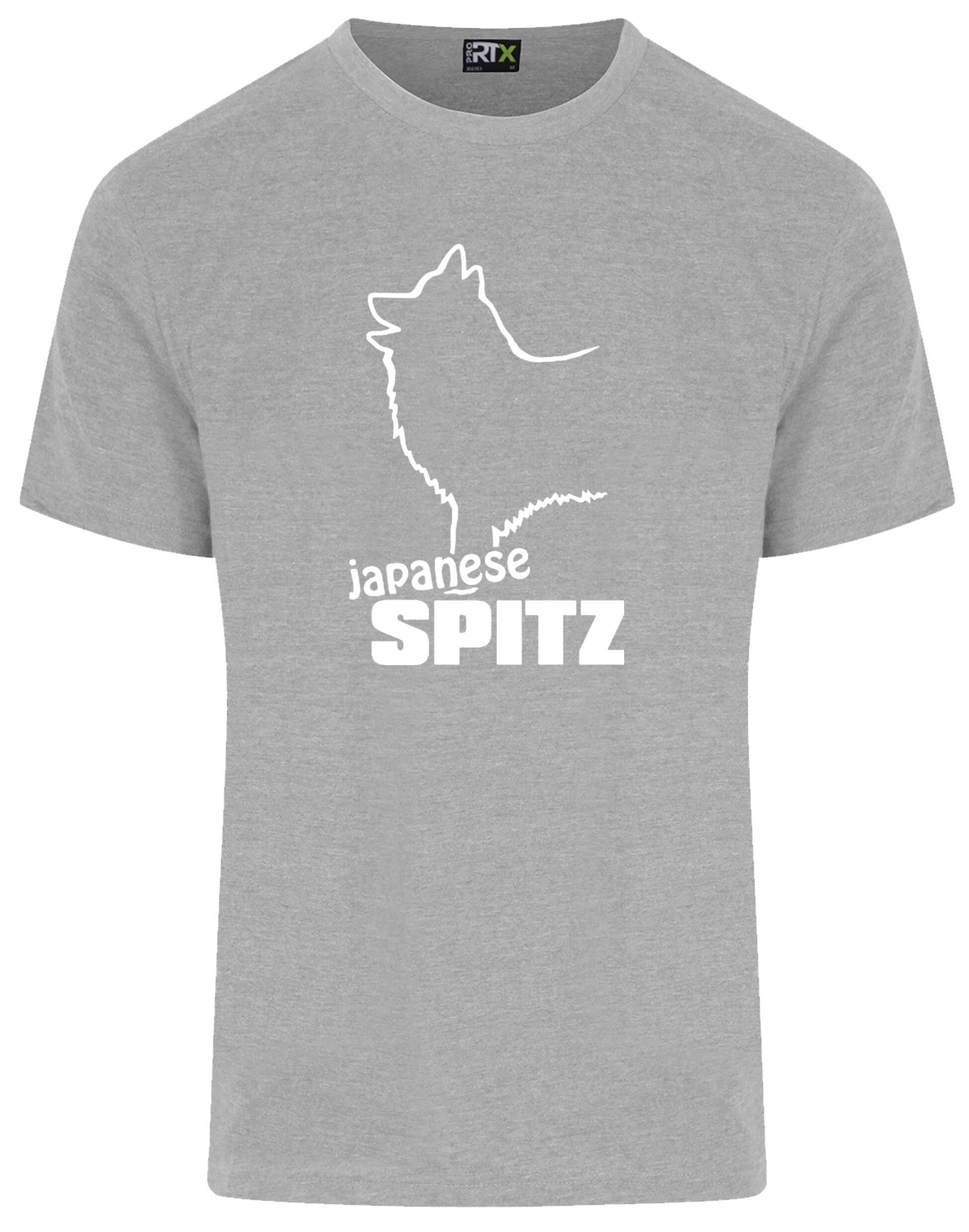 Unisex roundneck T-shirt with exclusive Japanese Spitz artwork, perfect for breed enthusiasts.