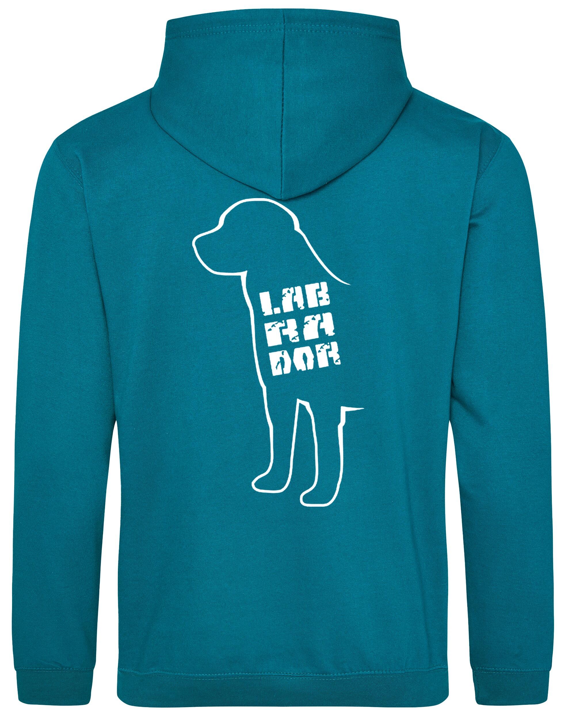 Pullover hoodie featuring exclusive Labrador artwork, crafted with cozy fleece fabric and personalized options for breed enthusiasts.