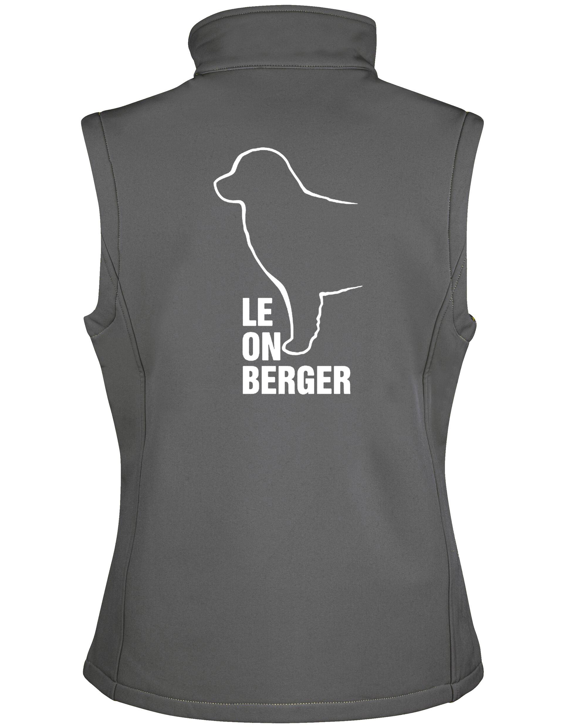 Women’s softshell jacket featuring an exclusive Leonberger design with water-resistant fabric and fleece lining.