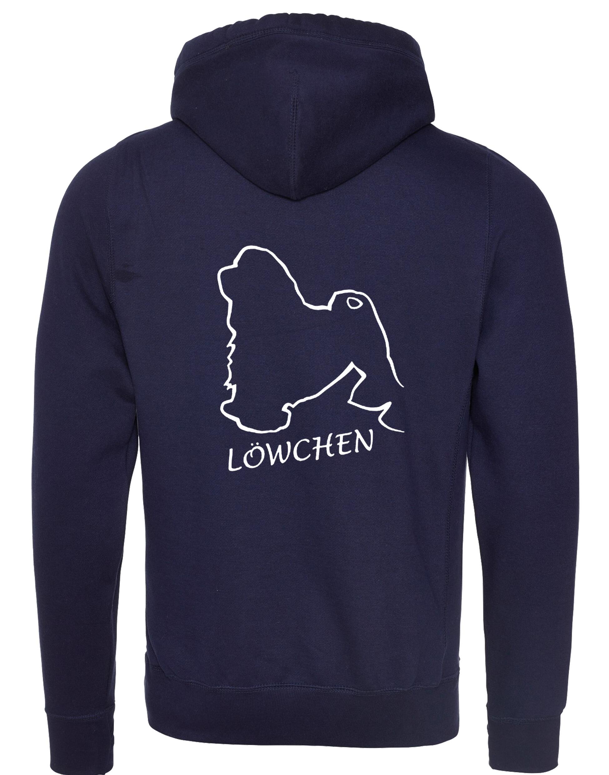 Lowchen Unisex Crossneck Pullover Hoodie with exclusive breed design and practical features.