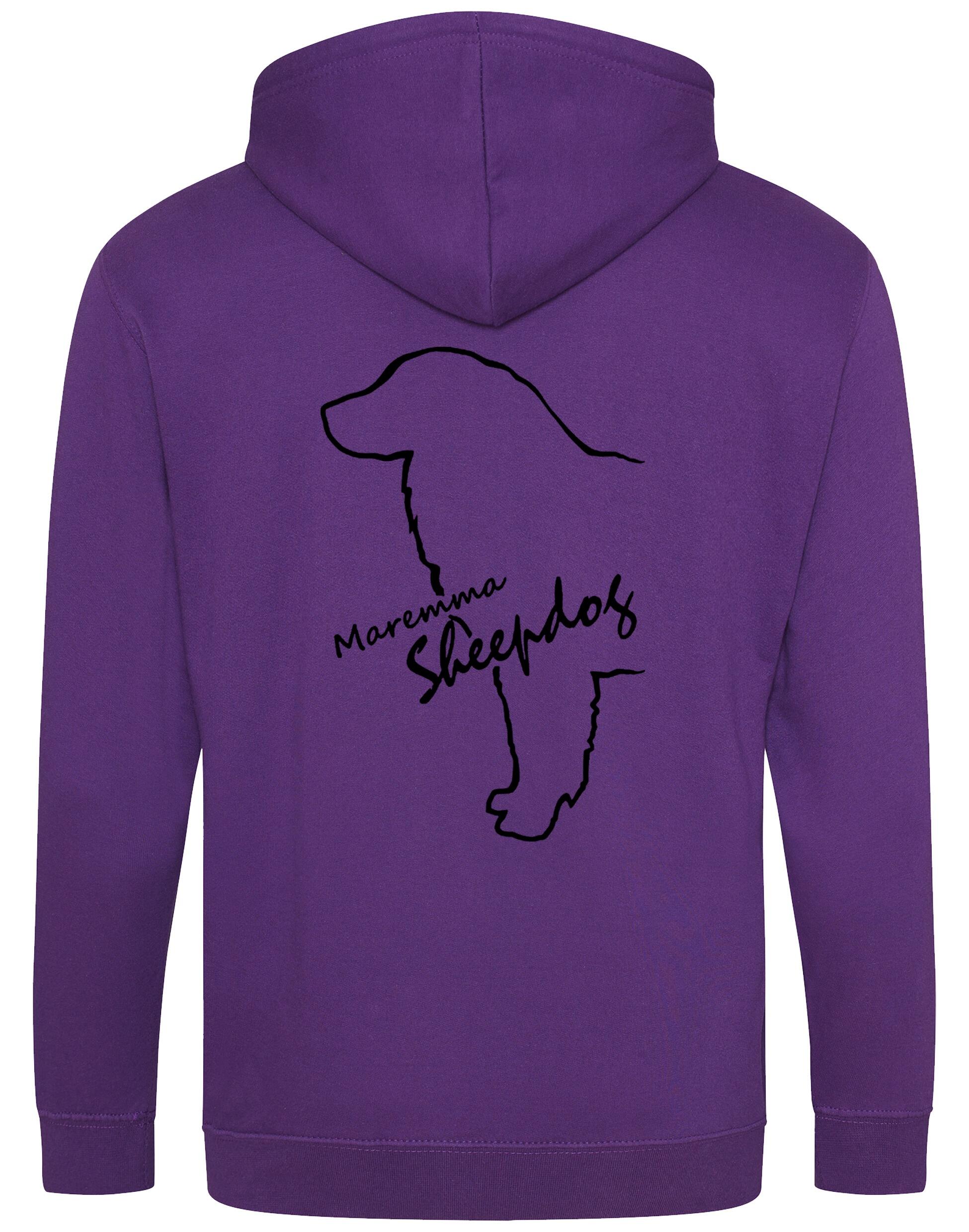 Maremma Sheepdog zipped hoodie with exclusive breed artwork, a warm fleece interior, and personalisation options.