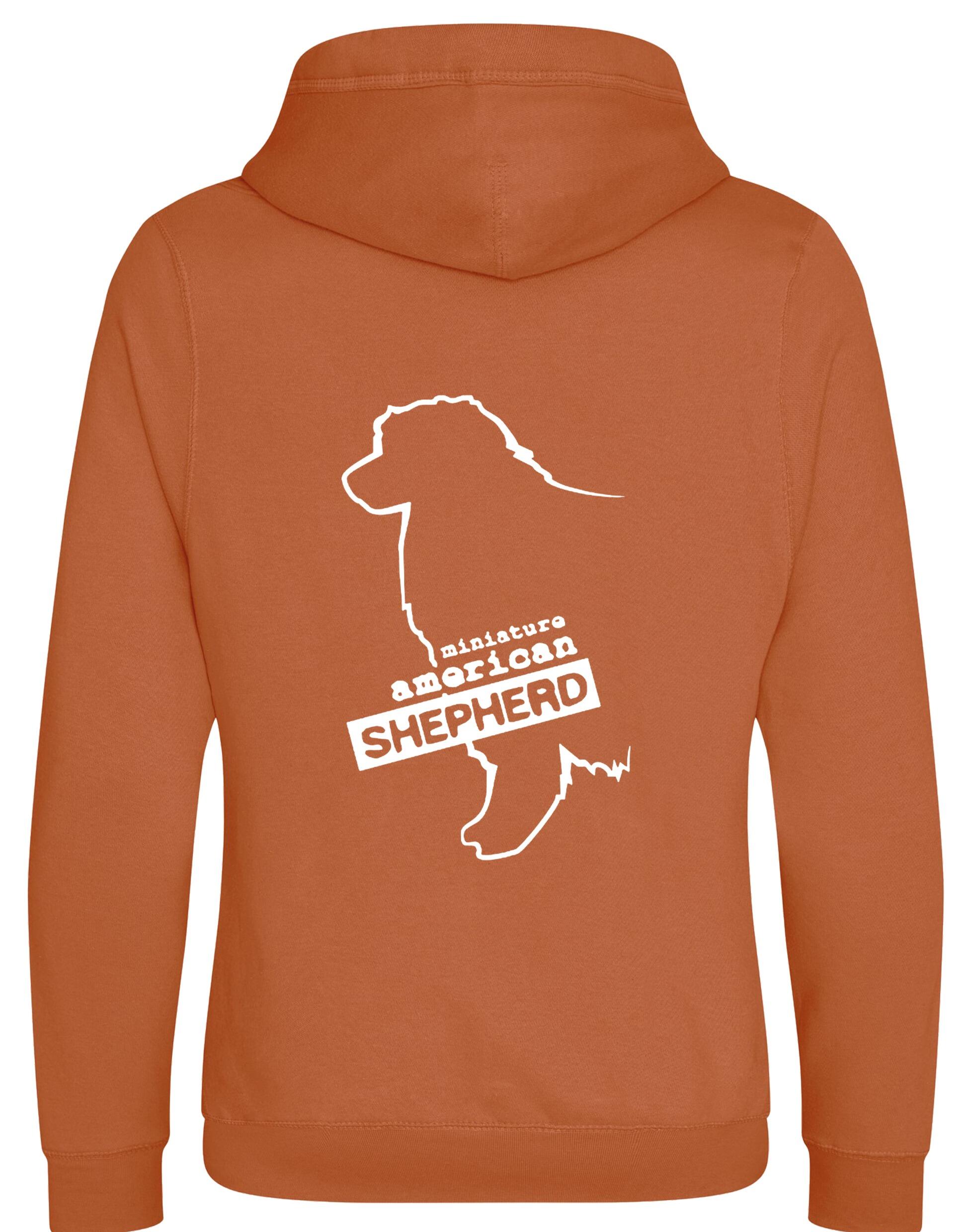 Miniature American Shepherd Crossneck Pullover Hoodie featuring exclusive breed artwork, soft fleece lining, and a stylish modern design.