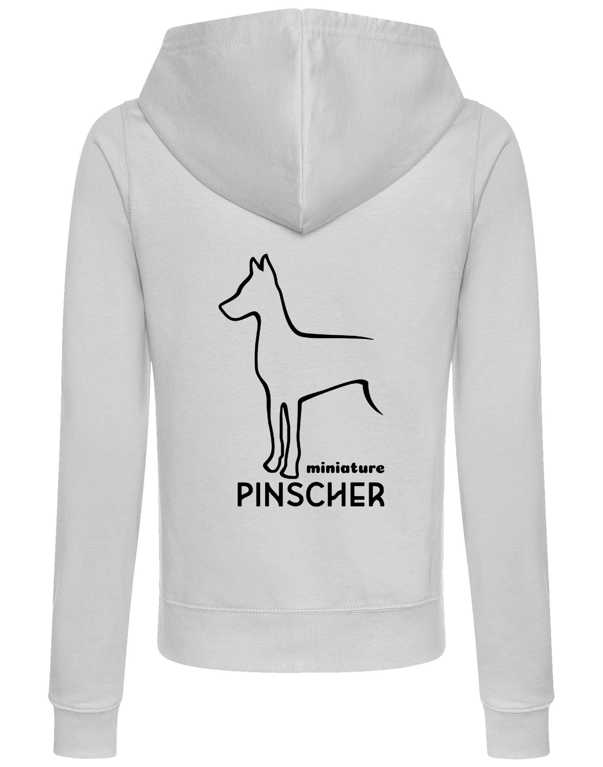 Miniature Pinscher Women’s Zipped Hoodie with exclusive breed design, soft breathable fabric, and practical front pockets.