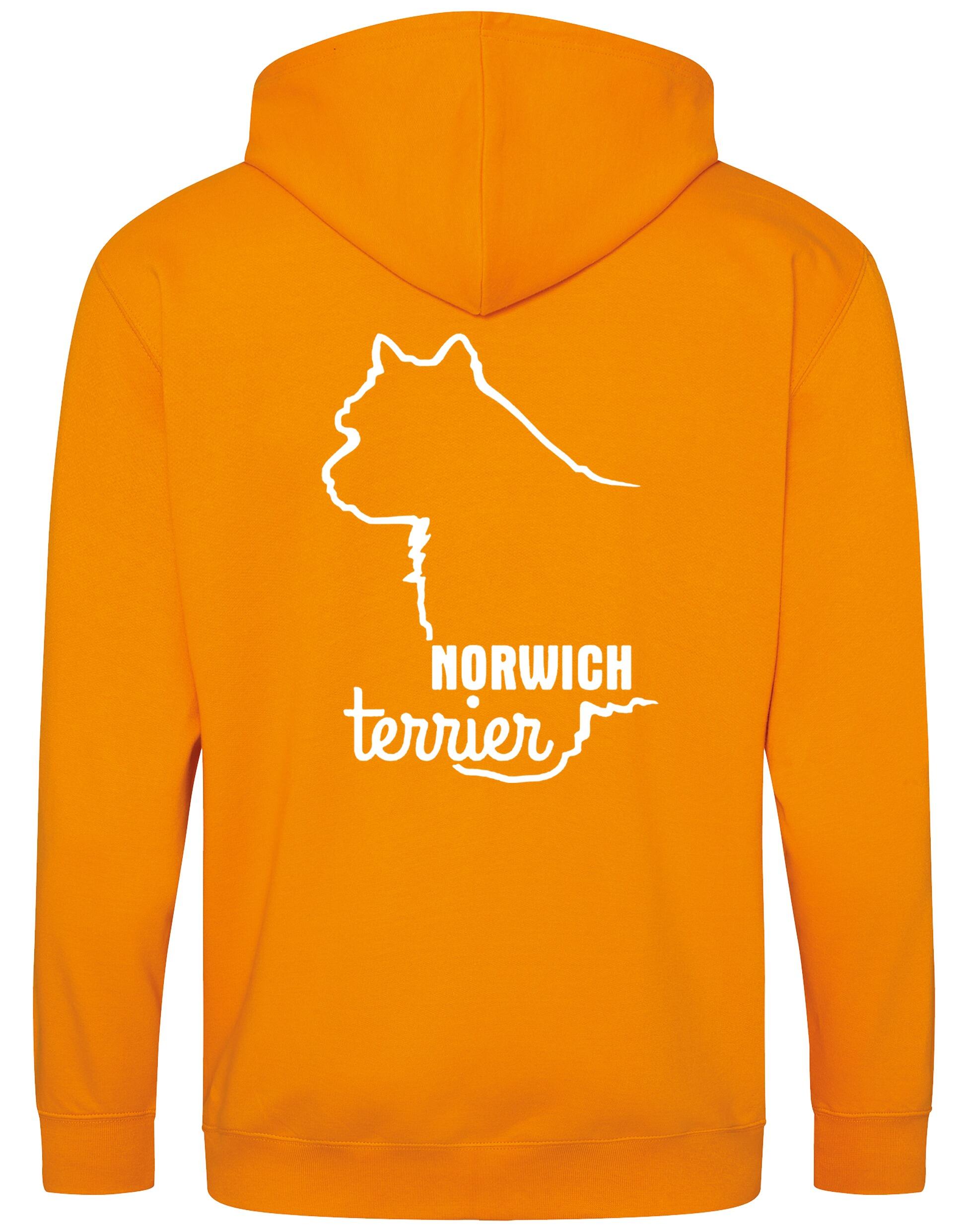 Norwich Terrier Zipped Hoodie featuring exclusive breed artwork, full-zip closure, soft fleece lining, and functional front pockets. Designed for comfort, style, and practicality—perfect for Norwich Terrier lovers, dog events, and casual wear.