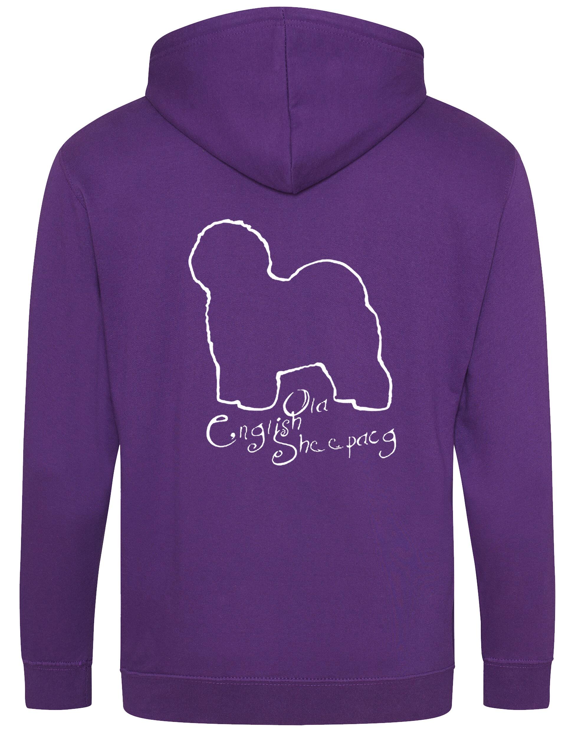 Old English Sheepdog Zipped Hoodie – cozy, fleece-lined, featuring exclusive breed artwork. A stylish and comfortable choice for dog lovers and breed enthusiasts.