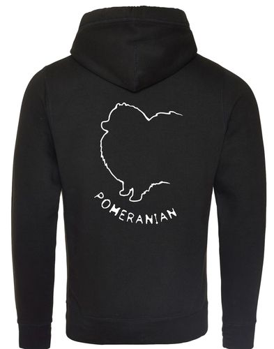 Pomeranian Crossneck Pullover Hoodie featuring exclusive breed artwork, a modern crossneck design, and a cozy fleece interior for warmth and style.