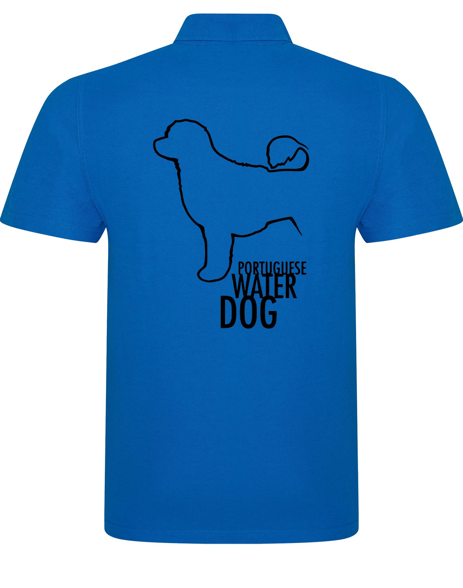 Unisex Portuguese Water Dog Cotton Polo featuring exclusive breed artwork, crafted from premium breathable cotton for all-day comfort and a relaxed, versatile fit.