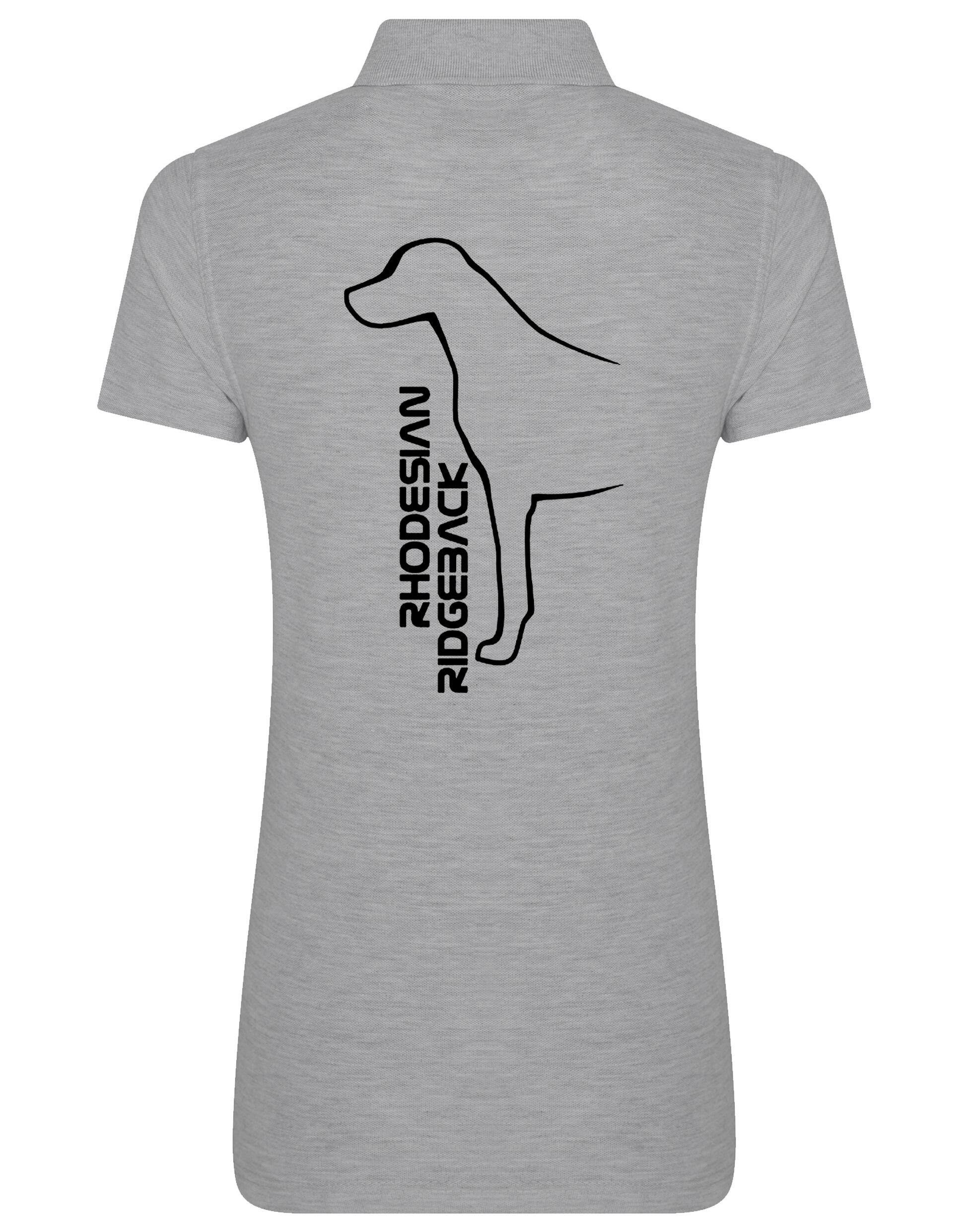 Rhodesian Ridgeback Women’s Cotton Polo featuring exclusive breed artwork, soft breathable cotton fabric, structured collar, flattering feminine fit, and polished design for breed enthusiasts.