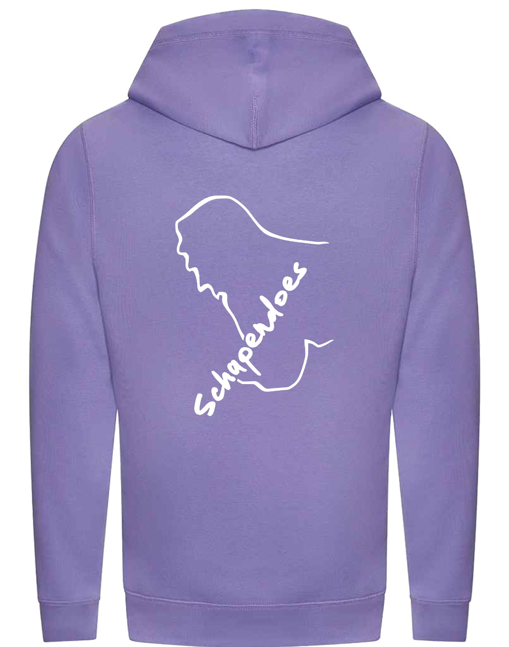 Schapendoes Unisex Crossneck Pullover Hoodie featuring exclusive breed artwork, modern crossneck design, brushed fleece lining, kangaroo pocket, ribbed cuffs, and relaxed fit for stylish comfort and breed pride.