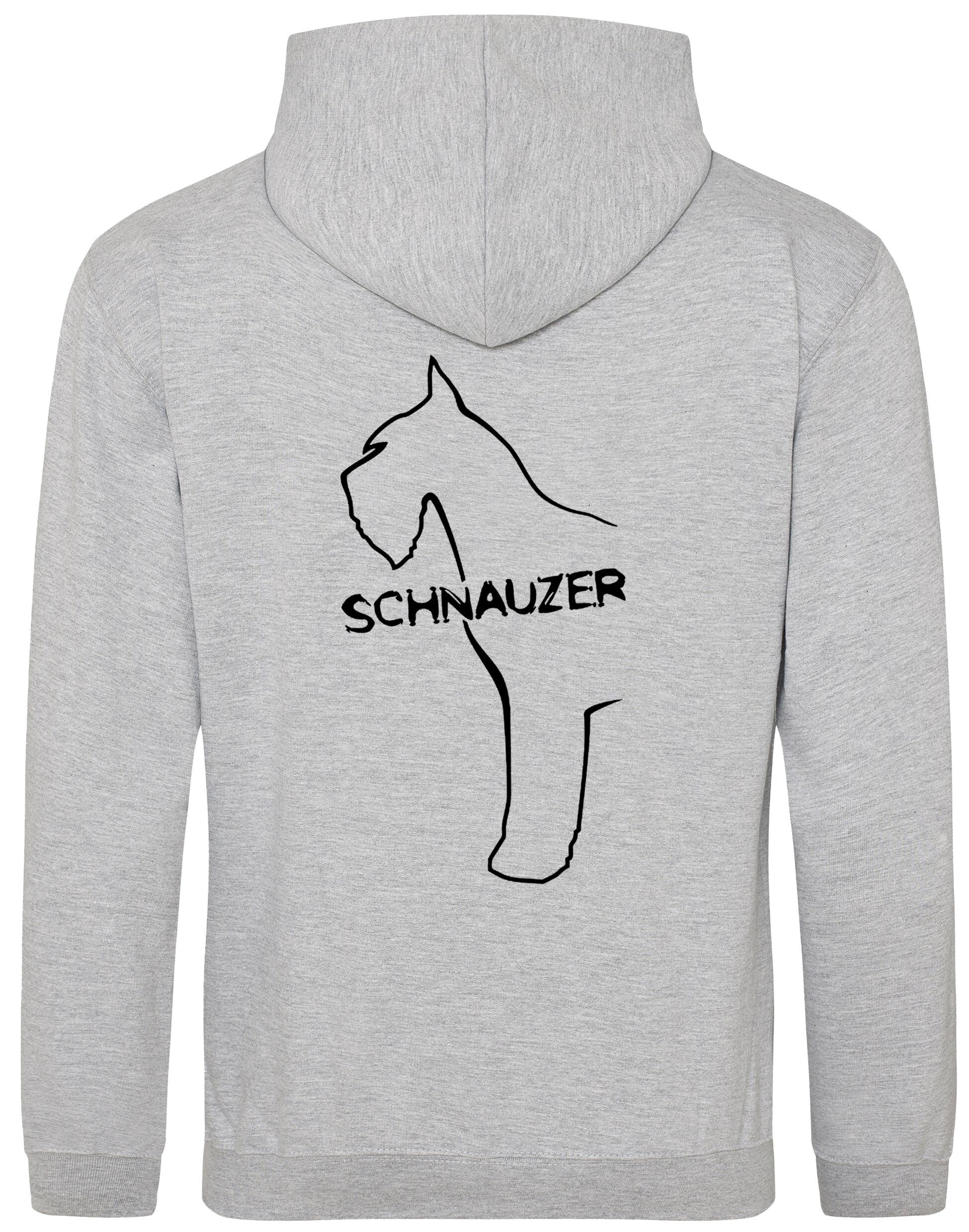 Schnauzer Design Pullover Hoodie featuring exclusive breed artwork, customizable options, and high-quality heavy-blend fabric for warmth and style.