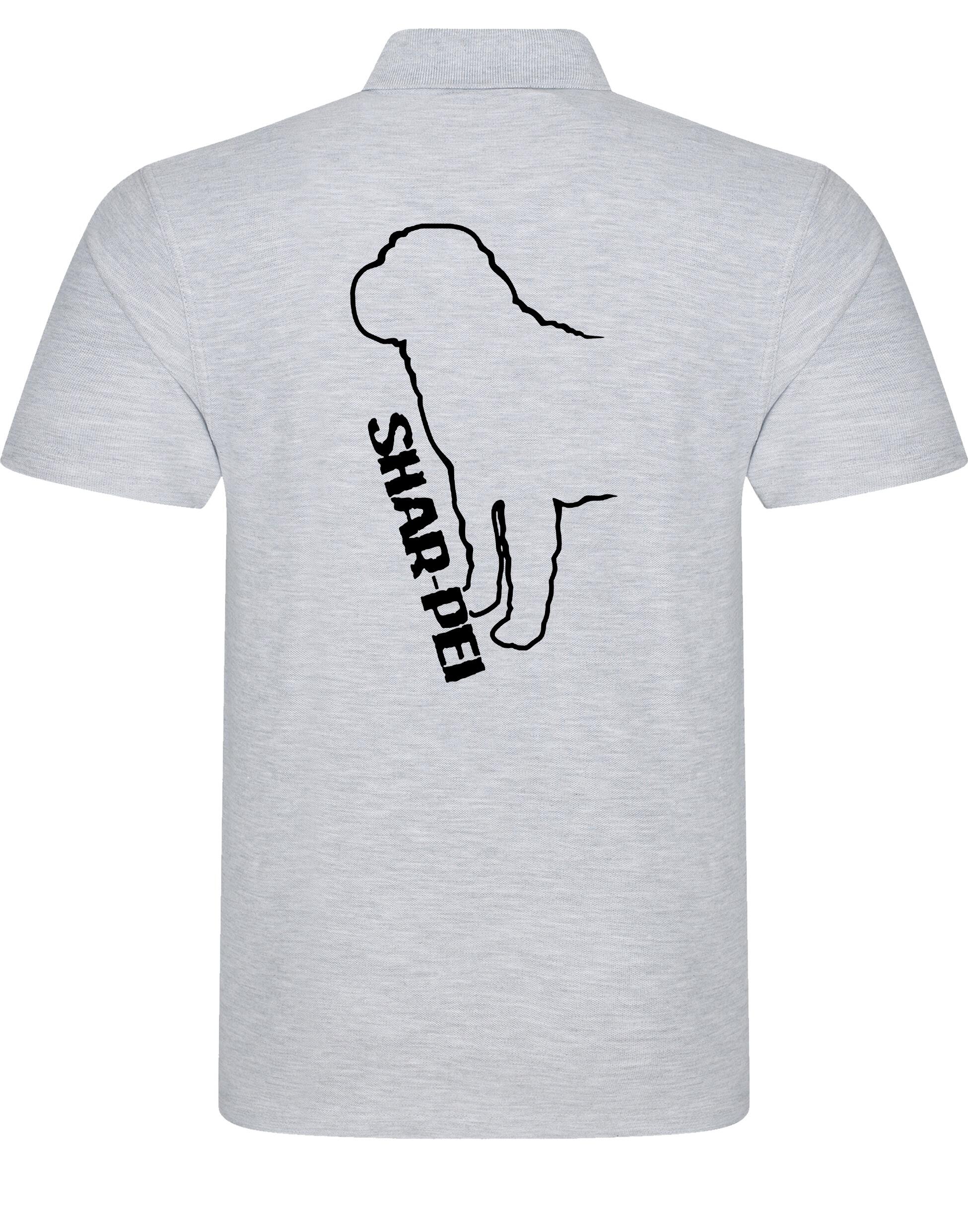 Unisex Cotton Polo featuring exclusive Shar Pei graphic design.