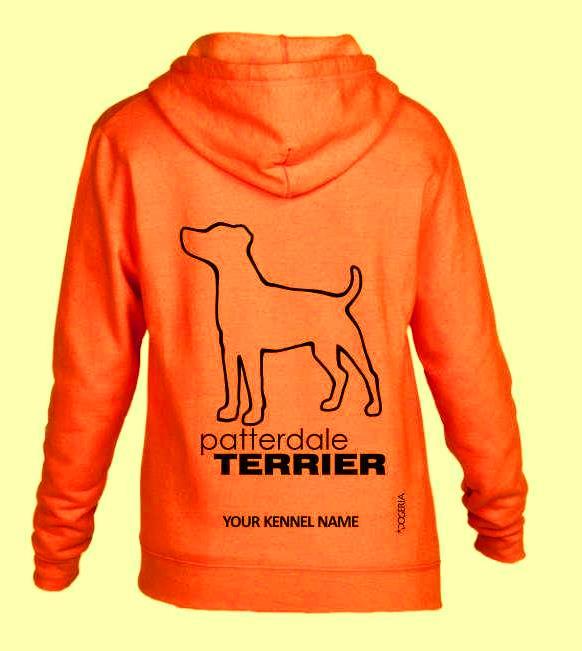 Patterdale Terrier Dog Breed Hoodies Women's & Men's Full Zipped Heavy Blend Exclusive Dogeria Design