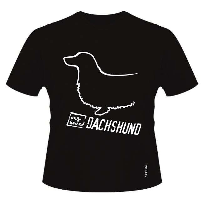 Dachshund (Long-Haired) T-Shirts Roundneck Heavy Cotton