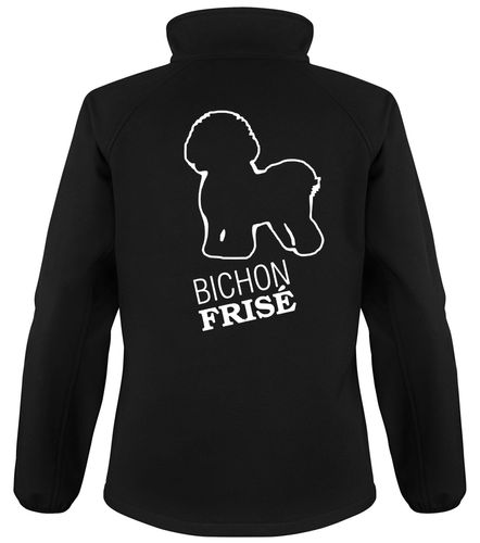 Bichon Frise Dog Breed Design Softshell Jacket Full Zipped Women's & Men's Styles