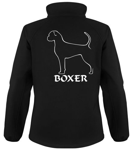 Boxer (Natural) Dog Breed Design Softshell Jacket Full Zipped Women's & Men's Styles
