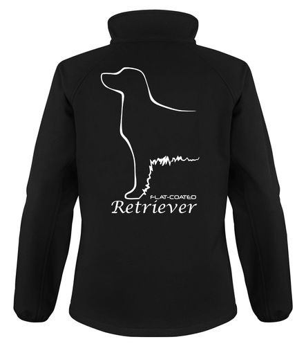 Flat Coated Retriever Dog Breed Design Softshell Jacket Full Zipped Women's & Men's Styles