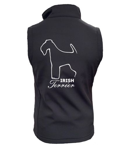 Irish Terrier Dog Breed Design Softshell Gilet Full Zipped Women's & Men's Styles
