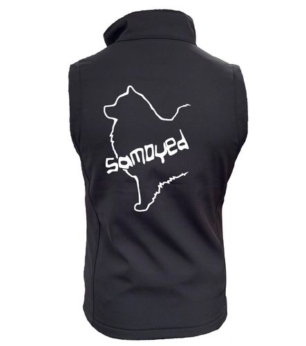Samoyed Dog Breed Design Softshell Gilet Full Zipped Women's & Men's Styles